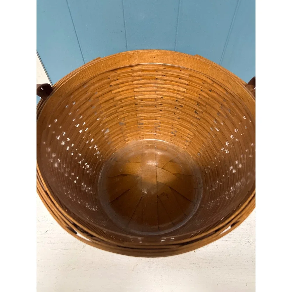 Large‎ Longaberger Baskets Handwoven Hostess Leather Handles Vintage 1995